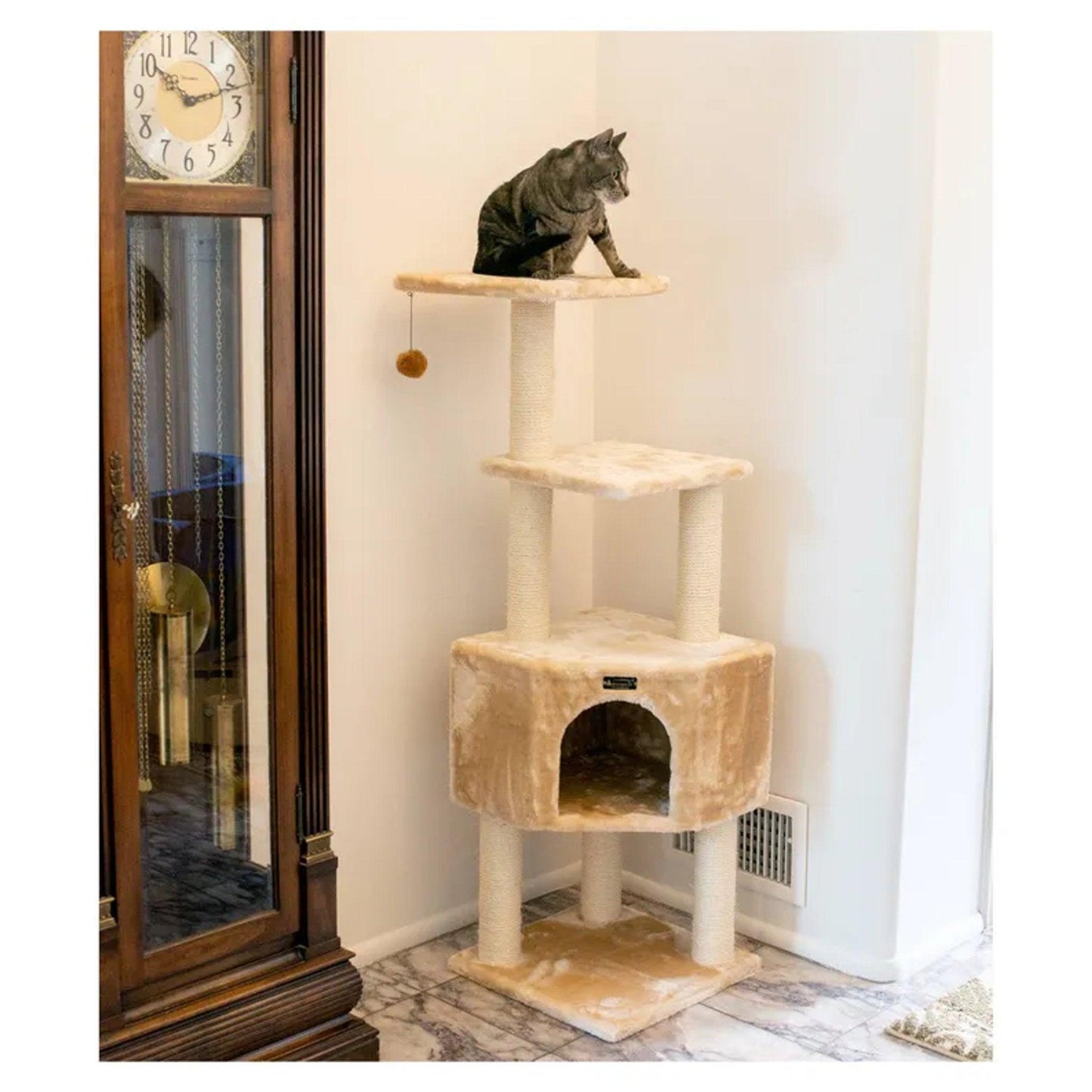 Armarkat Classic 48-Inch Cat Tower for Kittens in Beige